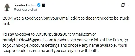Gmail यूजर्स अपना ईमेल एड्रेस बदल सकेंगे