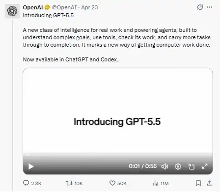 ओपनएआई का सबसे स्मार्ट GPT-5.5 लॉन्च