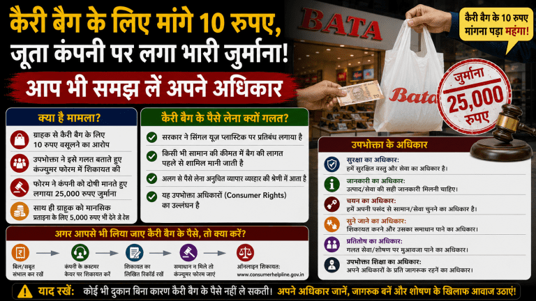 कैरी बैग के 10 रुपये पर 8000 का जुर्माना