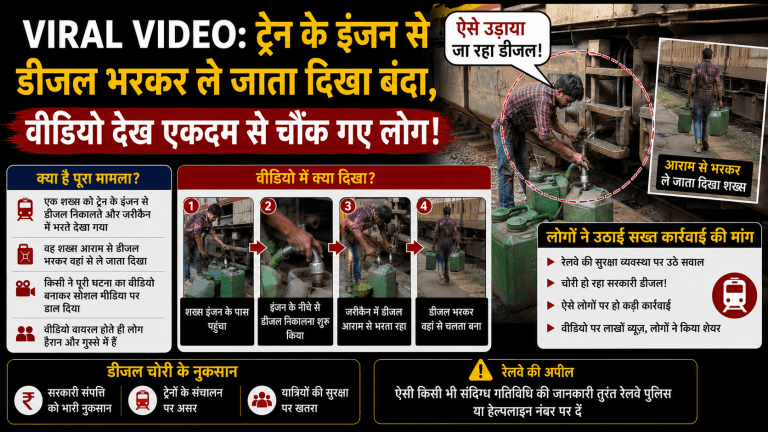 ट्रेन के इंजन से डीजल चोरी